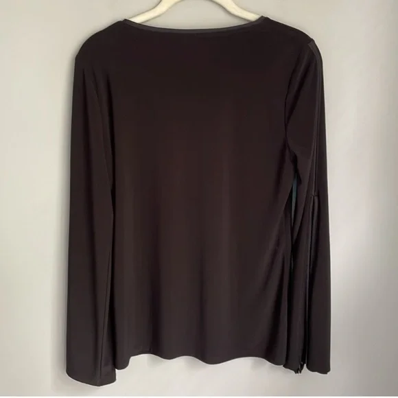 New WHBM Black Drama Sleeve Knit Top Size Small - Picture 6 of 7